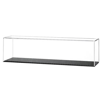 Clear Display Box - 400mm wide x 100mm deep x 118mm high Internally- Choice of Base Colours