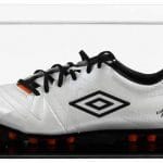 Single Football Boot Display Case with a Flat Acrylic Base (Choice of Base Colours)