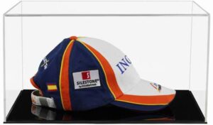 Baseball Cap Display Case with a Flat Acrylic Base (Choice of Base Colours)