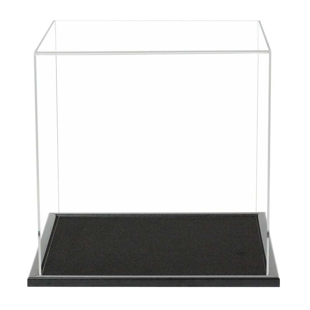 300mm Cube Display Case including a Wooden Base (Choice of Base Colours