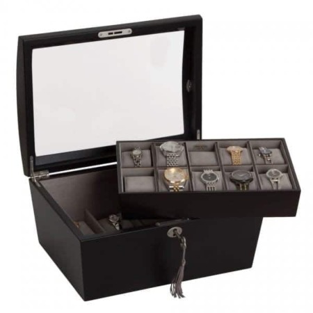 Image of the Lockable Watch display case, open