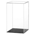 Clear Display Box - 250mm wide x 250mm deep x 348mm high Internally- Choice of Base Colours