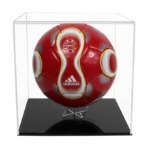 Acrylic Football Display Case with a Flat Base (Choice of Base Colours)