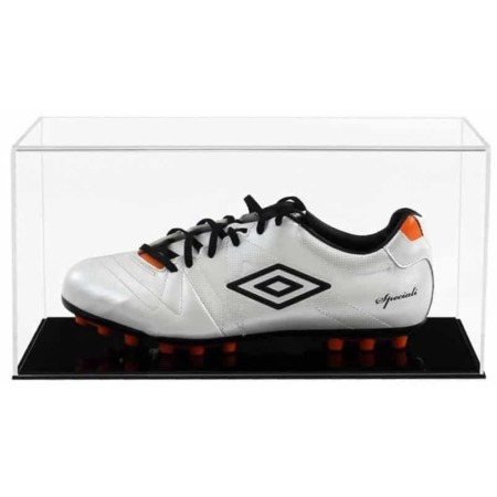 Single Football Boot Display Case with a Flat Acrylic Base (Choice of Base Colours)