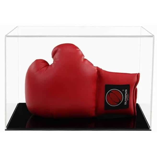 Display Case to Display a Boxing Glove Horizontally with a Flat Acrylic Base (Choice of Base Colours)