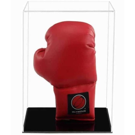 Display Case to Display a Boxing Glove Vertically with a Flat Acrylic Base (Choice of Base Colours)