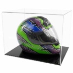 Acrylic Display Case for an F1 Helmet with a Flat Base (Choice of Base Colours)