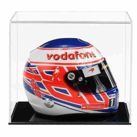Acrylic Display Case for a Half Scale F1 Helmet with a Flat Base (Choice of Base Colours)