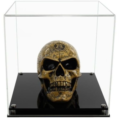 250mm Cube Display Case with a Modern Acrylic Base (Choice of Base Colours)
