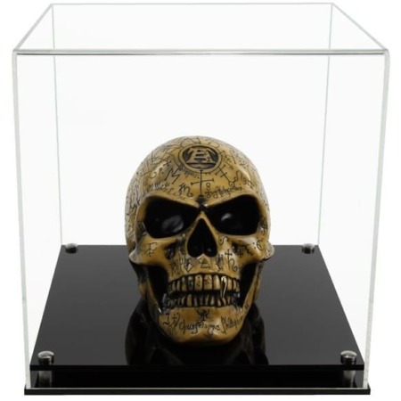 300mm Cube Display Case with a Modern Acrylic Base (Choice of Base Colours)