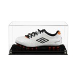 Display Case for a Single Football Boot with a Modern Acrylic Base (Choice of Colours)