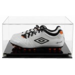 Display Case for a Pair of Football Boots with a Modern Base (Choice of Base Colours)