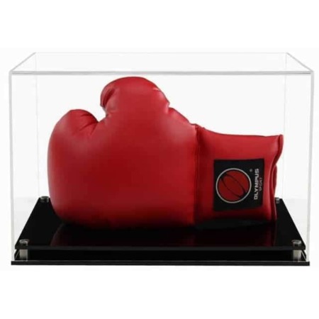 Display Case to Display a Boxing Glove Horizontally  with a Modern Base (Choice of Base Colours)