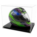 Display Case for a Full Size F1 Helmet with a Modern Base (Choice of Base Colours)