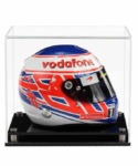 Half Scale F1 Helmet Acrylic Display Case with Modern Base (Choice of Base Colours)