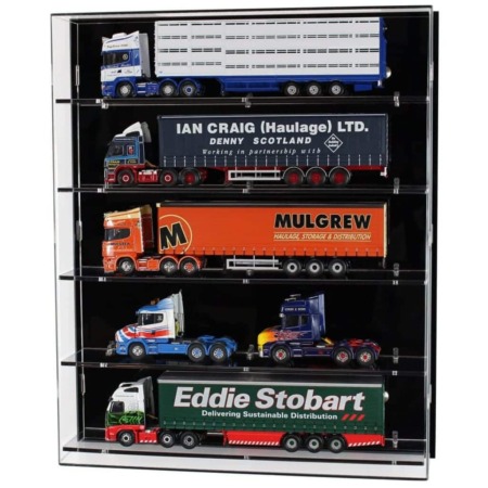 Acrylic Model Wall Display Case for 1:50 Scale Model Trucks - 5 Shelves