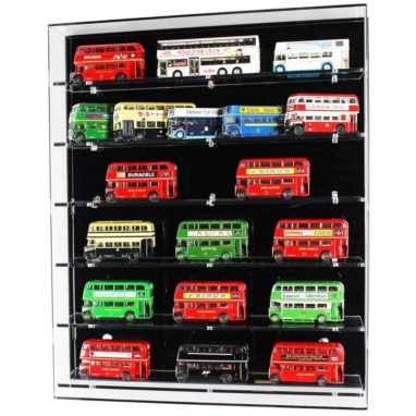 Acrylic Model Wall Display Case for 1:76 Model Buses - 6 Shelves