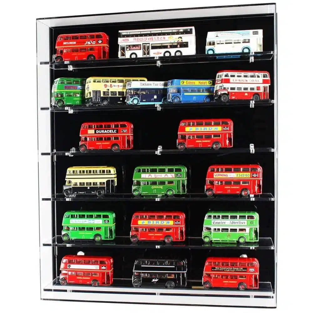 Vitrine murale en acrylique pour modèles de bus 1:76 - 6 étagères