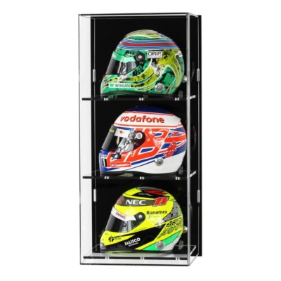 Acrylic Wall Display Case for Three 1:2 Scale Model F1/GP Helmets