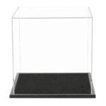 150mm Cube Display Case including a Wooden Base (Choice of Base Colours)