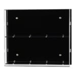Main image for Acrylic Wall Display, shows the two shelf version, with a black acrylic backpanel, on a white background