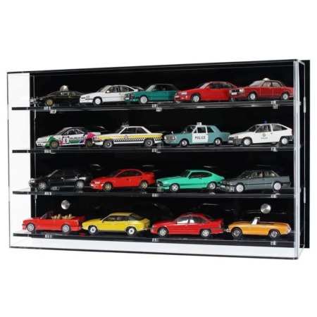 Acrylic Model Wall Display Case for 1:43 Scale Model Cars - 4 Shelves