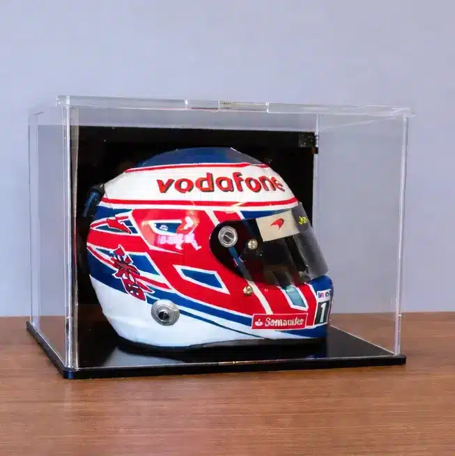 Acrylic Display Case for a 1:2 Scale Model F1 Helmet - Stackable Design